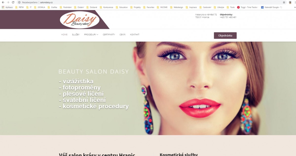 Webové stránky pro Salon Daisy