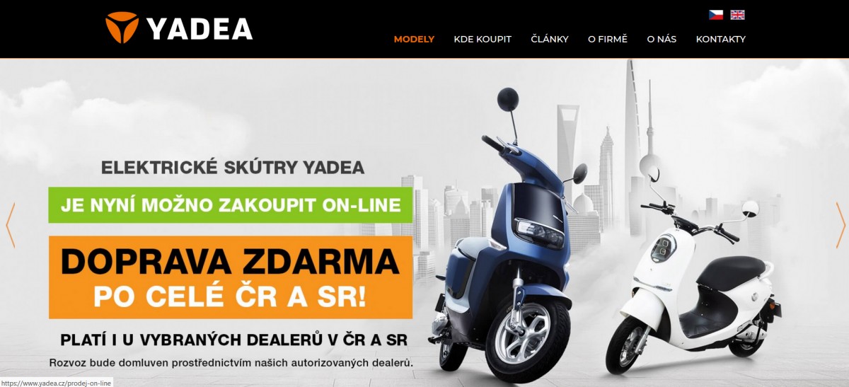 Yadea.cz – produktový katalog značky