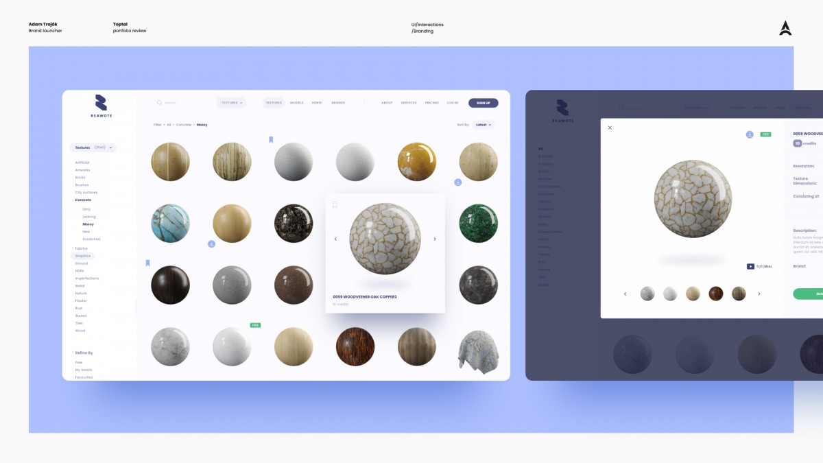 Galerie 3D materiálů pro Reawote