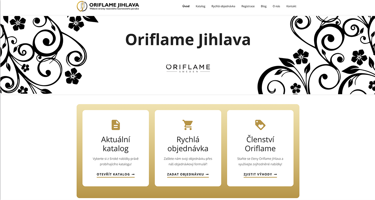 Design webu nezávislé kosmetické poradkyně Oriflame Jihlava