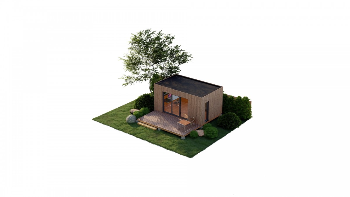 3D vizualizace minimalistického domku