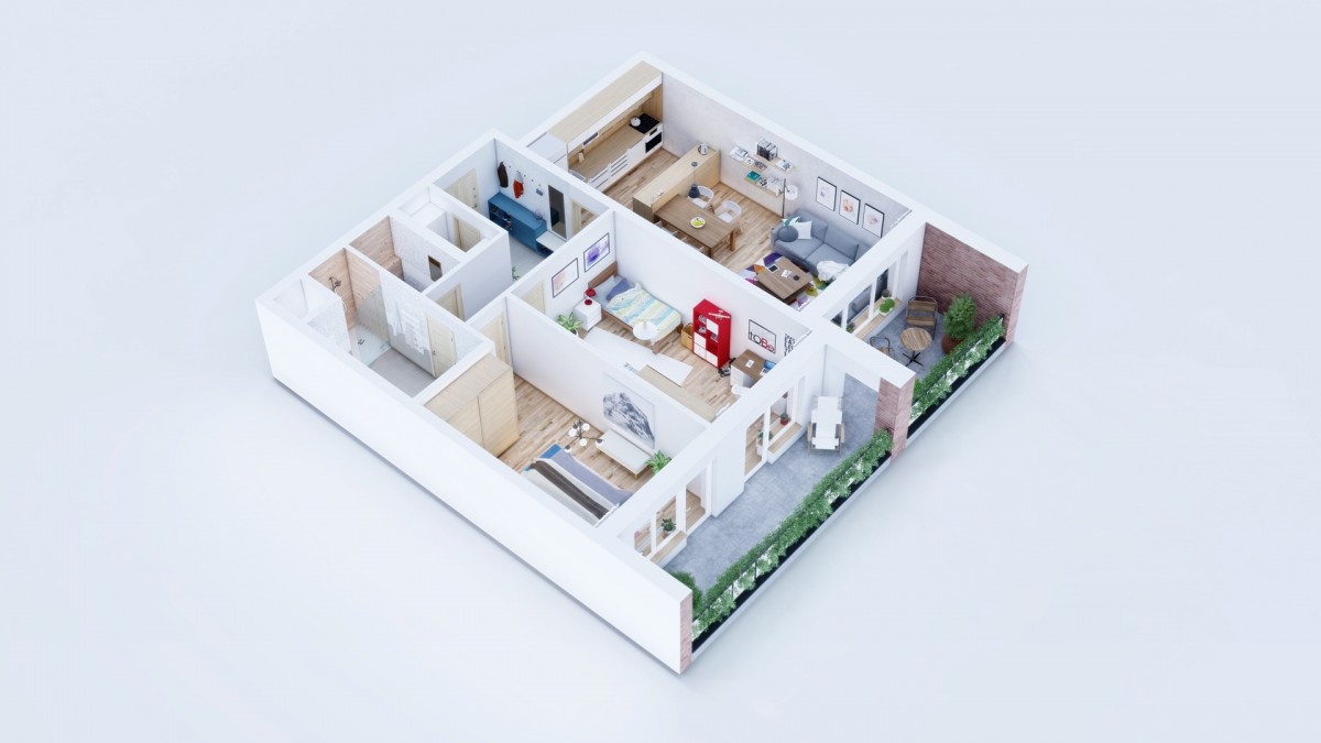 3D půdorys bytu