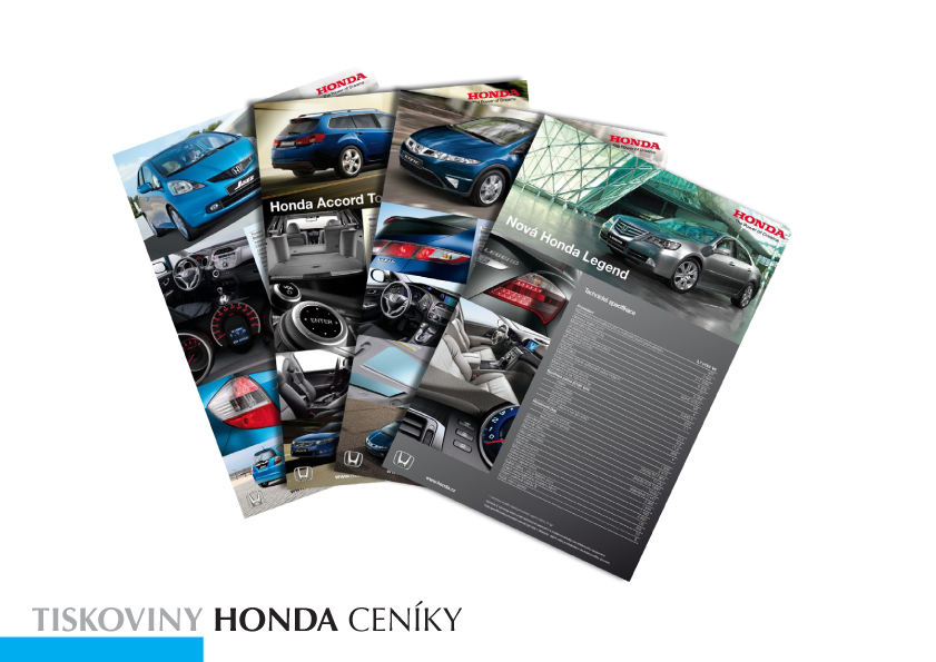 Tiskoviny pro automobilovou značku Honda