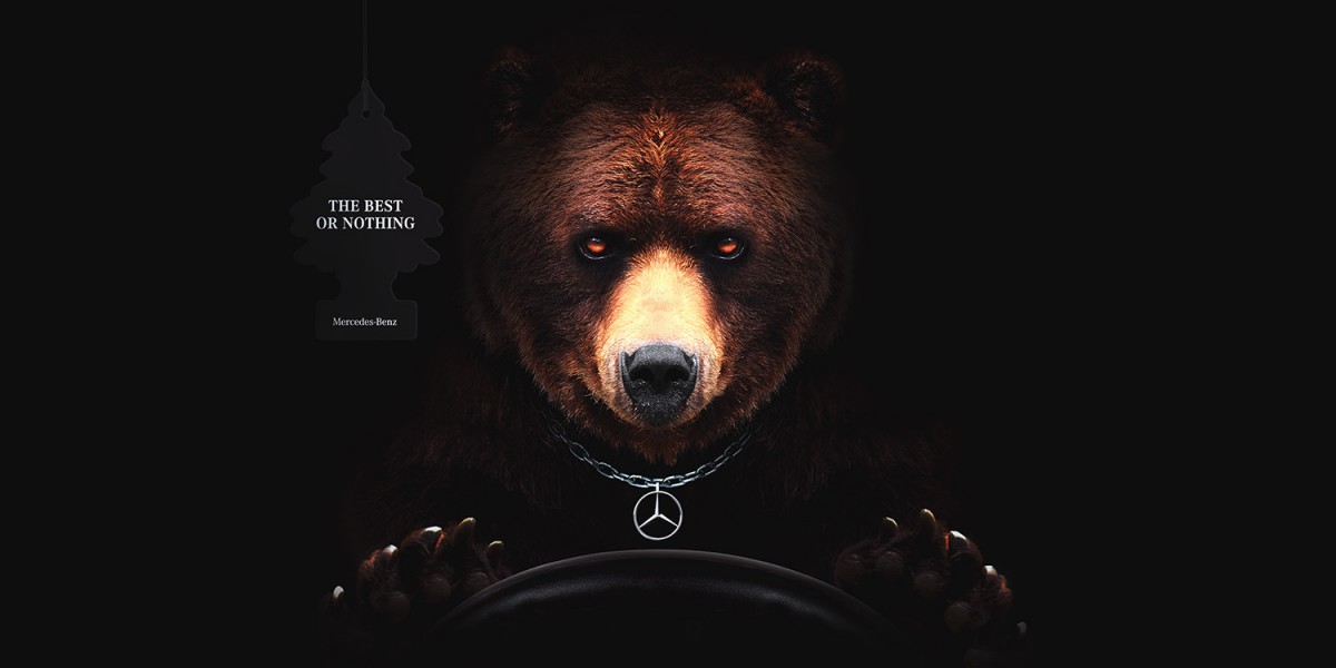Mercedes Benz, Hošek motor – vizuál k online kampani, statické i animované bannery