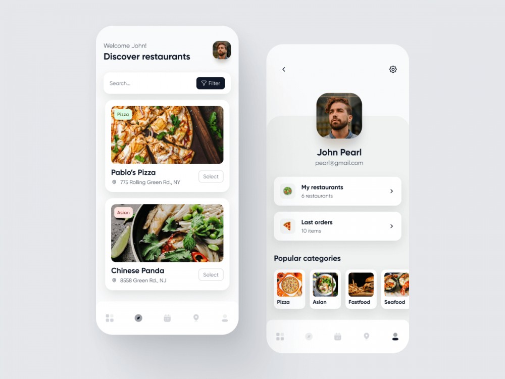 Restaurants - Mobilní aplikace (koncept)