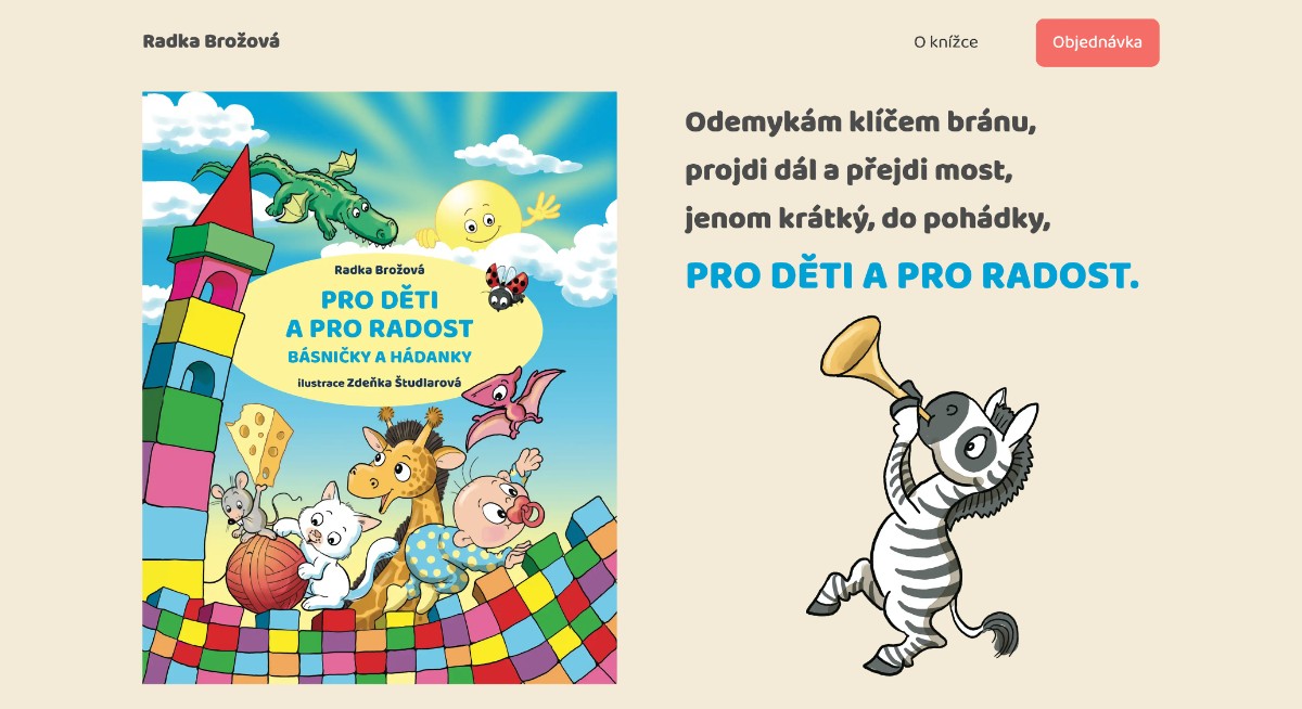 Radka Brožová, autorka dětské knížky Pro děti a pro radost | tvorba webu