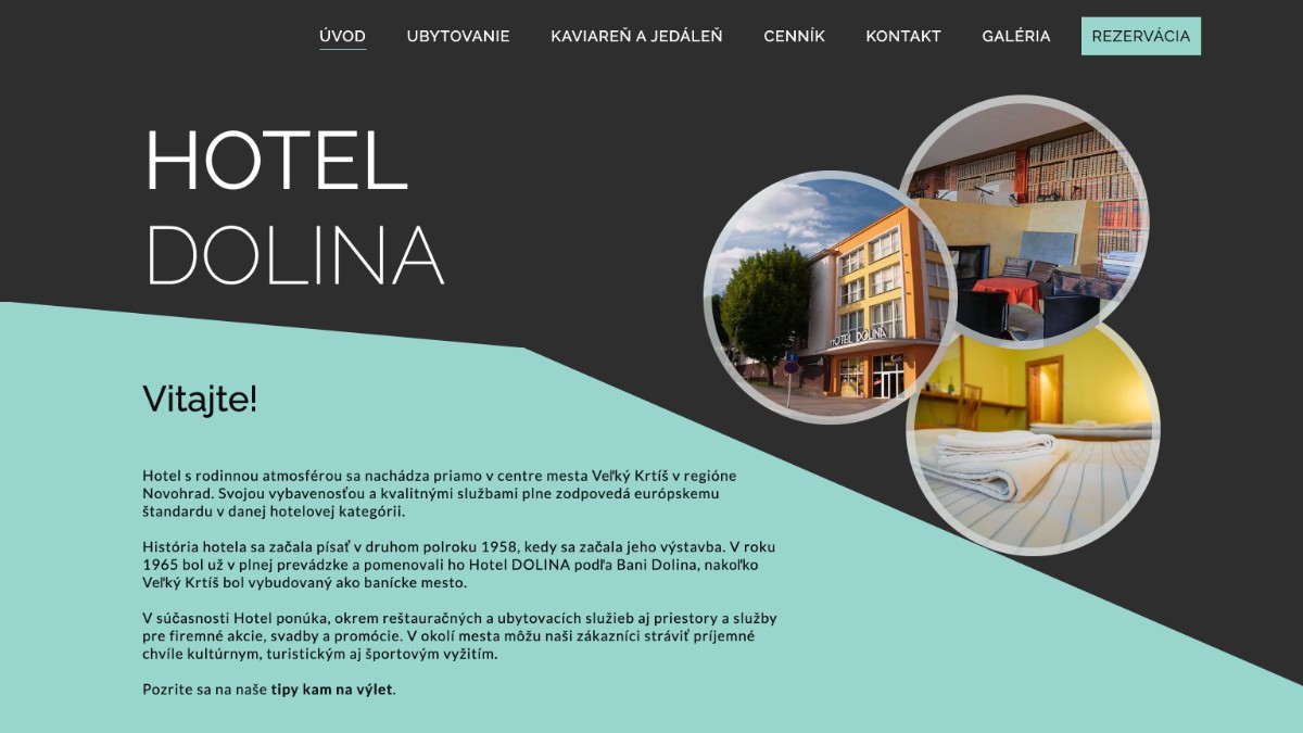 Hotel přímo v centru města Veľký Krtíš na jižním Slovensku | tvorba webu