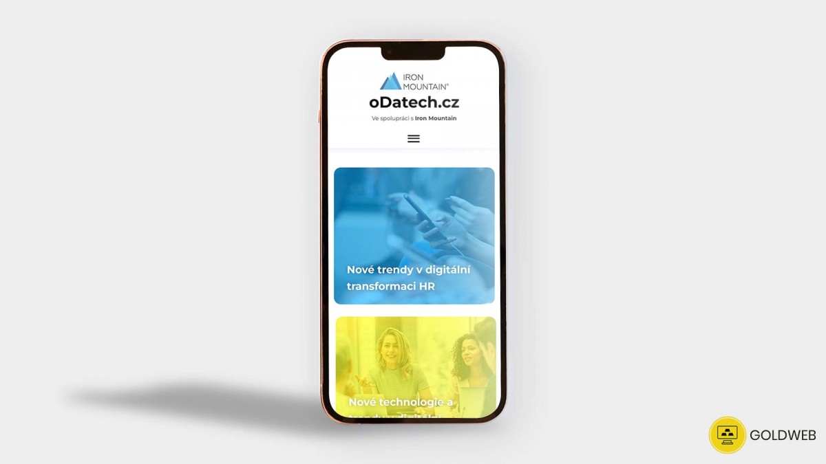 Grafický návrh webu oDatech.cz – mobilní verze
