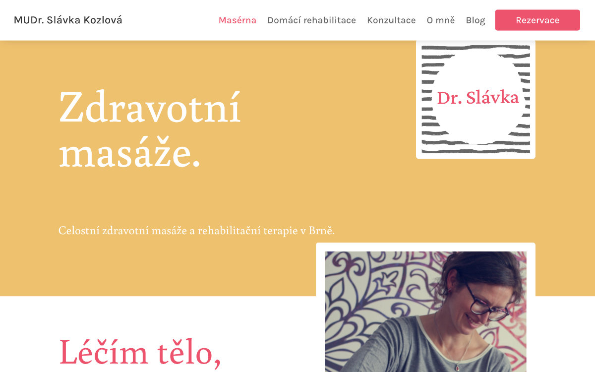 Návrh webdesignu a tvorba webu pro MUDr. Slávku Kozlovou