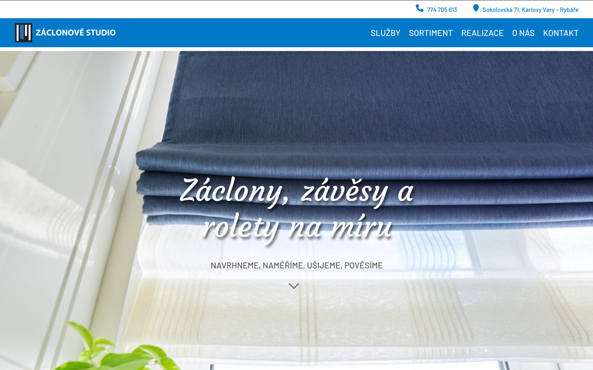 Redesign webu pro Záclonové studio z Karlových Varů