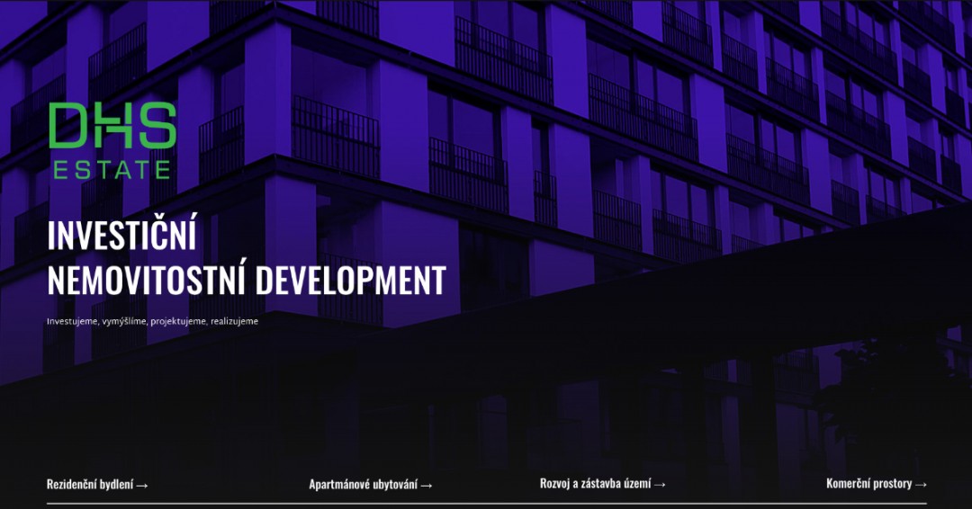 DHS estate - developerská společnost | návrh a tvorba webových stránek