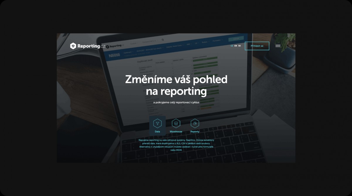Tvorba webových stránek pro Reporting.cz