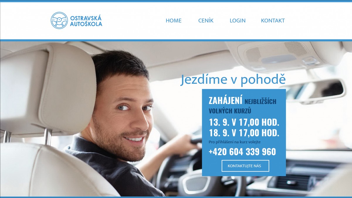 Ostravská autoškola – návrh webu