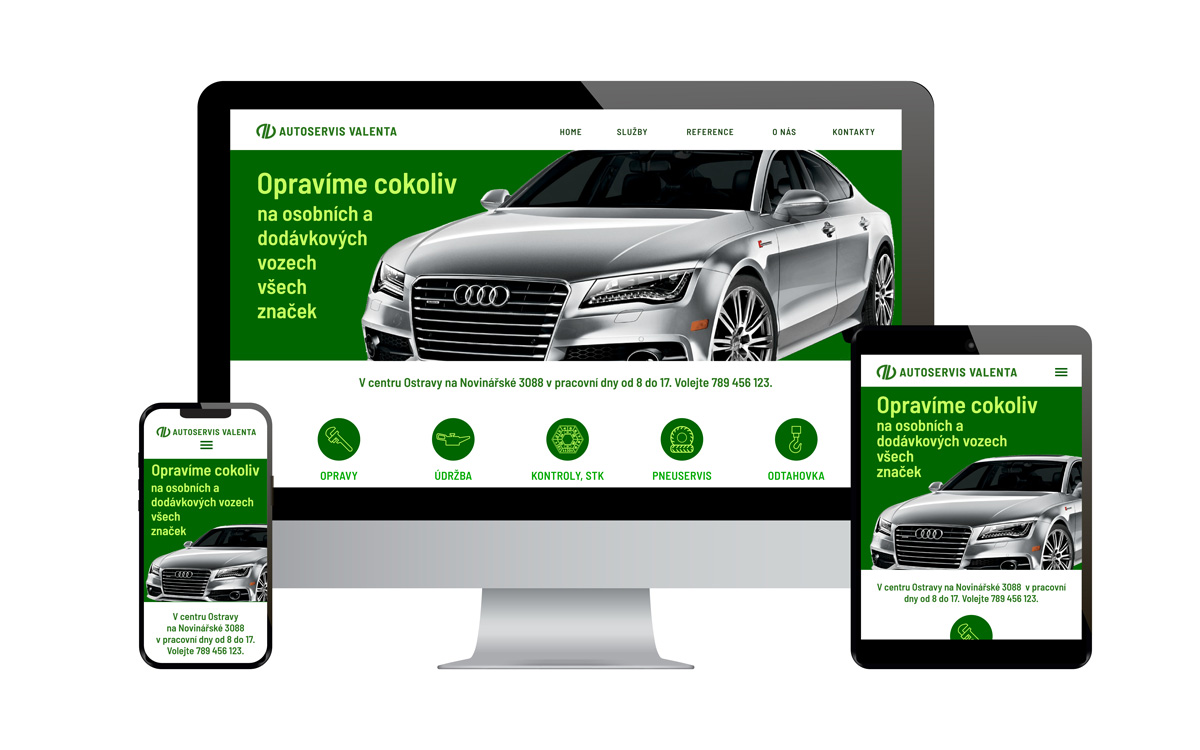 Autoservis Valenta – tvorba firemních webových stránek
