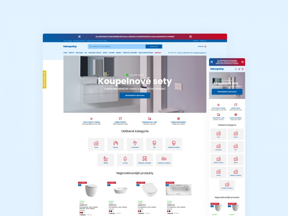 inkoupelny.cz - Identita a e-shop s vlastním feedovým můstkem IV/V