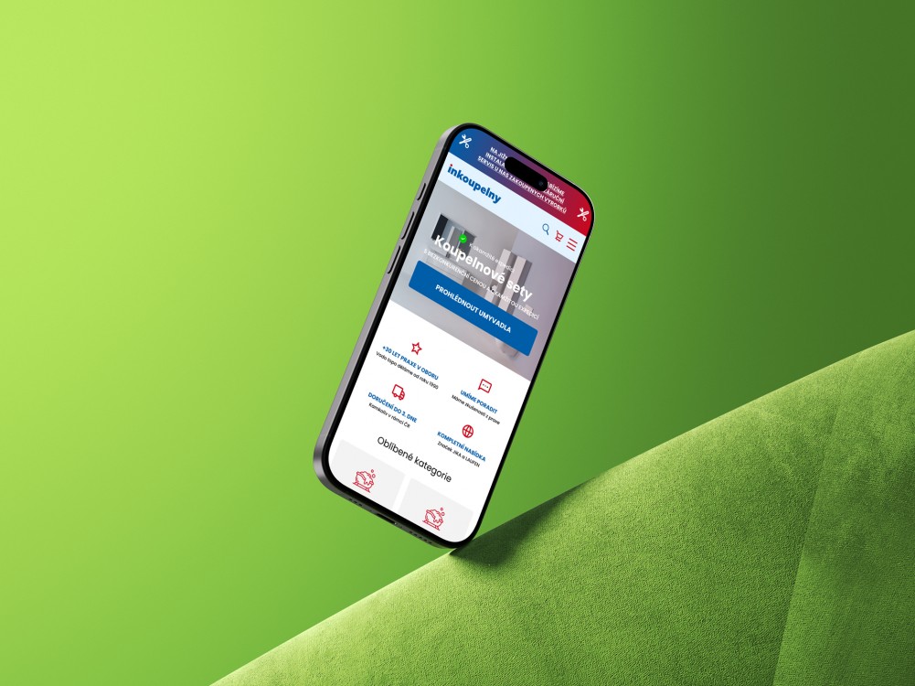 inkoupelny.cz - Identita a e-shop s vlastním feedovým můstkem I/V