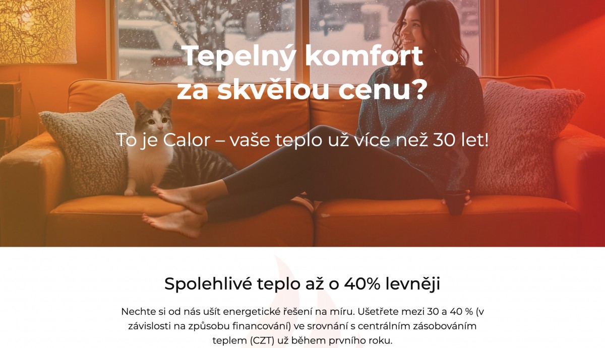 Web teplárny Calor (bývalý Actherm)