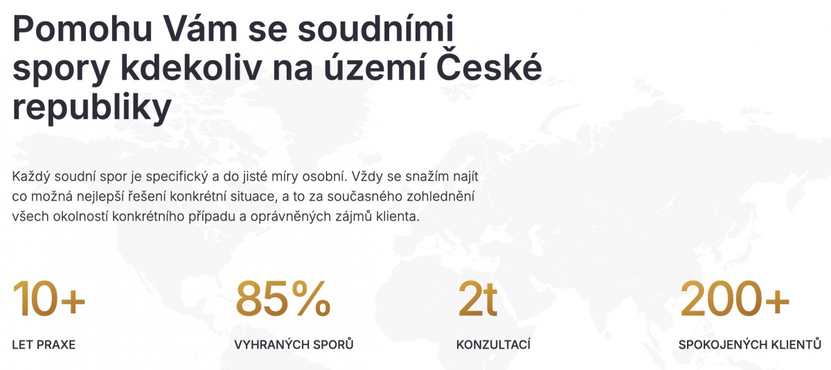 Textace webu pro právnickou kancelář z Prahy (Zkušenosti a čísla)