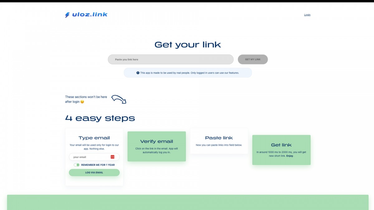 Uloz.link | aplikace na zkracování URL, React aplikace komunikující s WordPressem přes Rest API