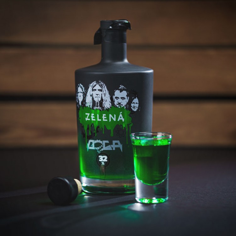DOGA Zelená – potisk láhve pro rockovou kapelu