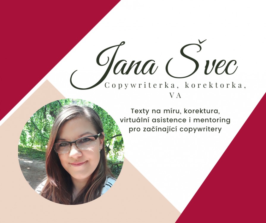 Jana Švec – texty na míru, korektura, virtuální asistence i mentoring pro začínající copywritery