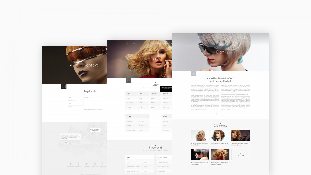 Trendy Hair Fashion – vizuální identita, digital & print, webdesign, photo