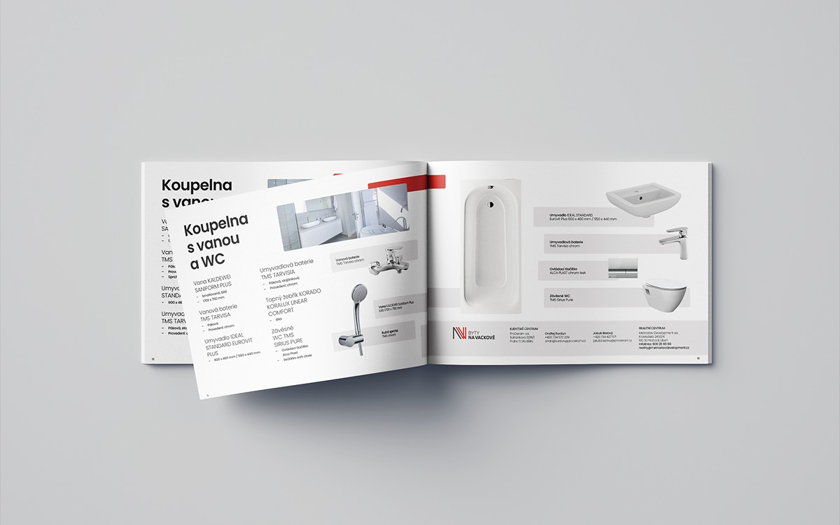 Koupelna s vanou a WC | katalog projektu Byty na Vackově pro Metrostav Development