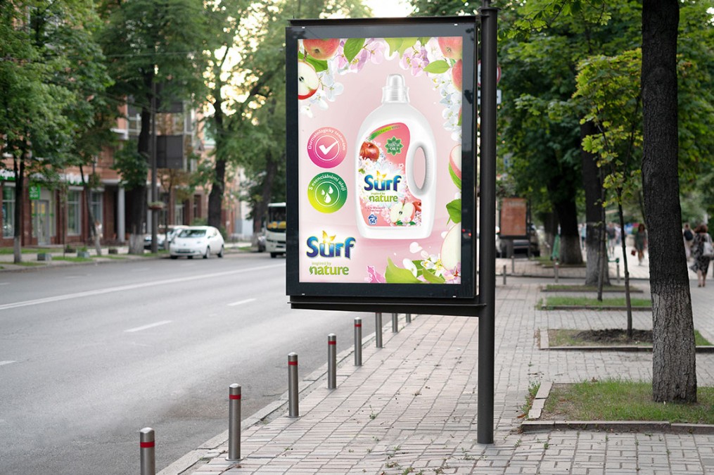 Reklamní grafika pro Surf – prací prášek