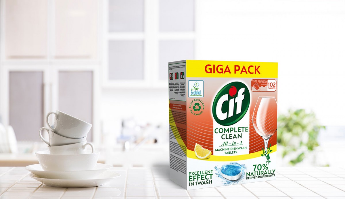 Obalový design pro tablety do myčky Cif, Giga pack