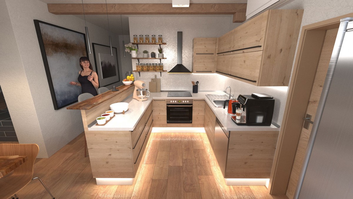 Kuchyň – 3D interiérová vizualizace