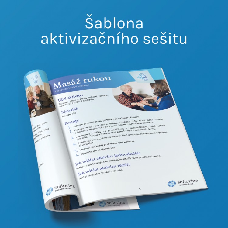 Nadační fond Seňorina - Grafický návrh vnitřních stránek aktivizačního sešitu