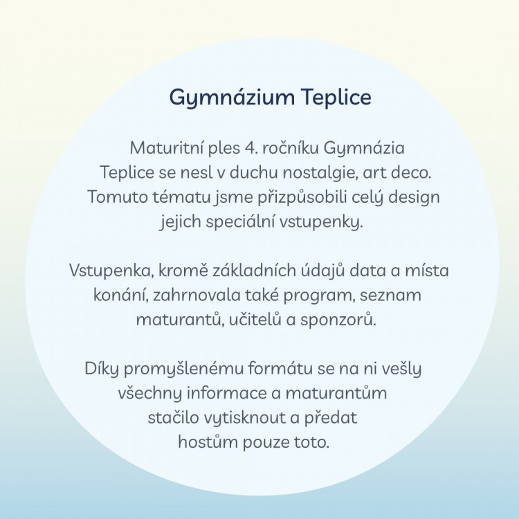 Grafická tvorba pro maturitní ples Gymnázia Teplice