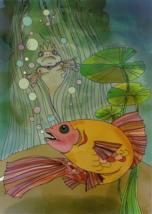 Žabí král – barevná ilustrace
