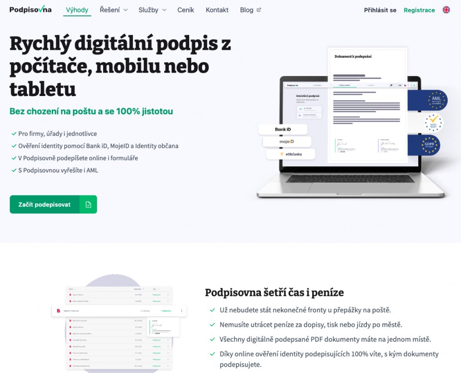 Texty pro web podpisové aplikace Podpisovna