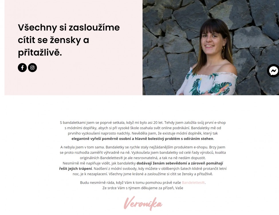 Online texty pro prodejce bandaletek Lacey.cz