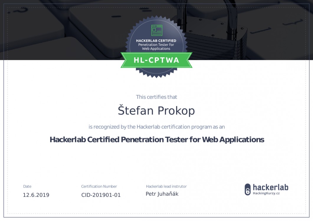 Hackerlab Certified Penetration Tester for Web Applications