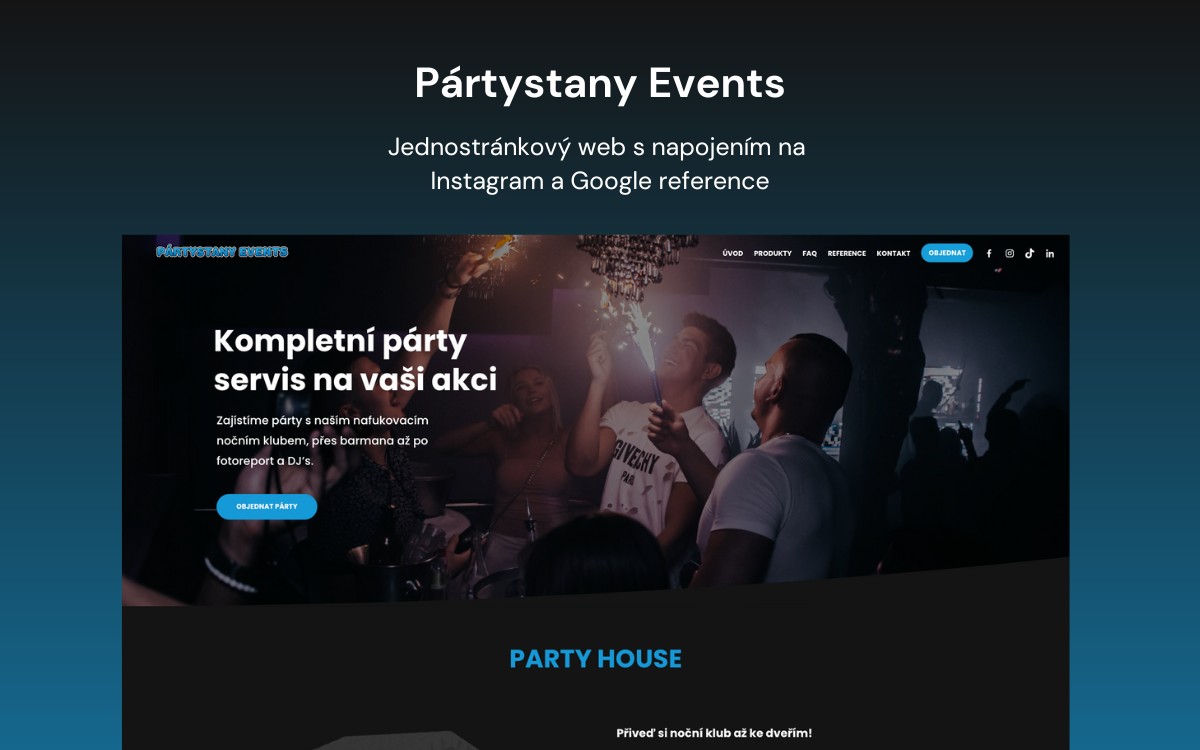 Pártystany Events | tvorba webových stránek
