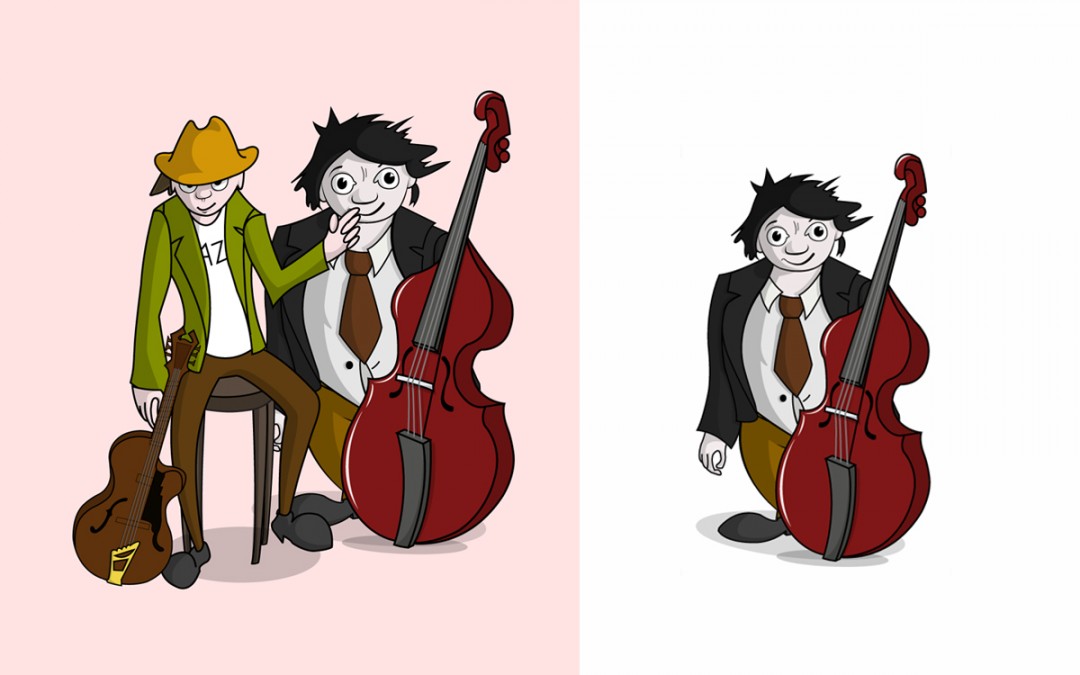 Kresby postaviček pro animaci webové stránky Jazz pro školy