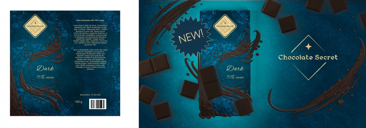 Návrh designu pro obal na čokoládu