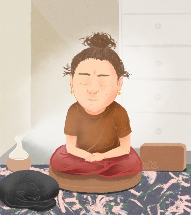 Autorská ilustrace na téma meditace