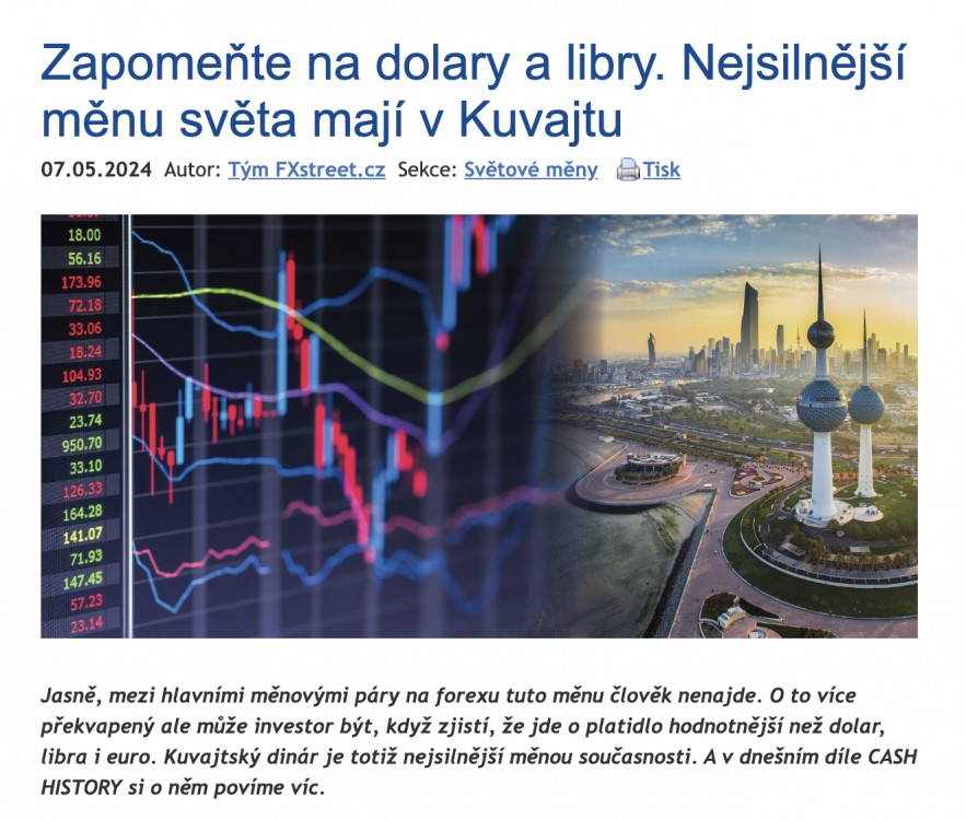 Psaní pro finanční web FXStreet