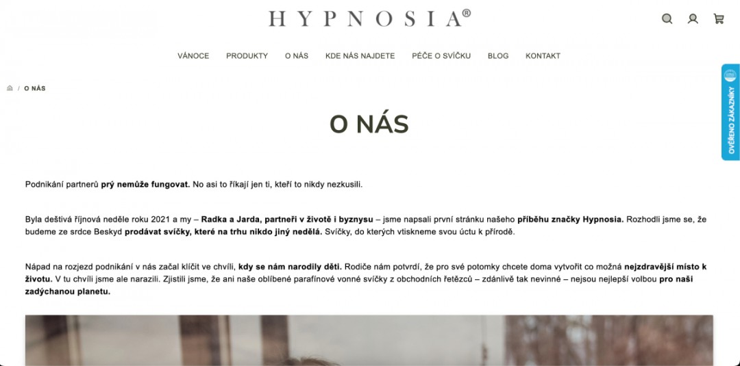 Textace webu pro e-shop Hypnosia