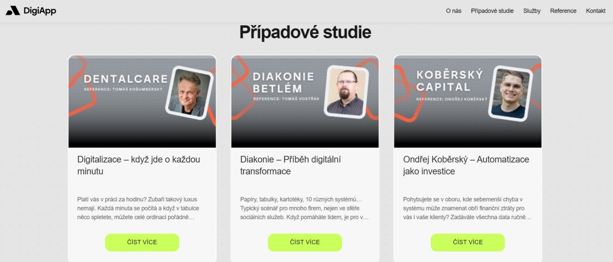 Případové studie pro DigiApp s.r.o.