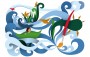 Vodní vlny rozpité štětcem | vektorová ilustrace na web