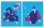 Žena s kytkou | vektorová ilustrace na web