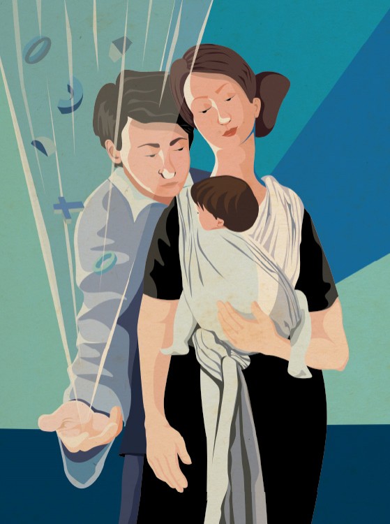 Máma s miminkem | vektorová ilustrace