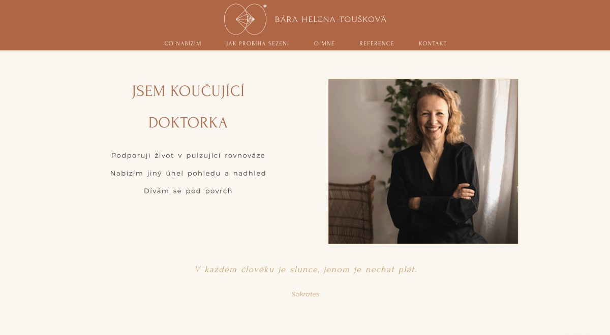 Koucujicidoktorka.cz | tvorba webu včetně designu a návrhu brandových barev, fontů
