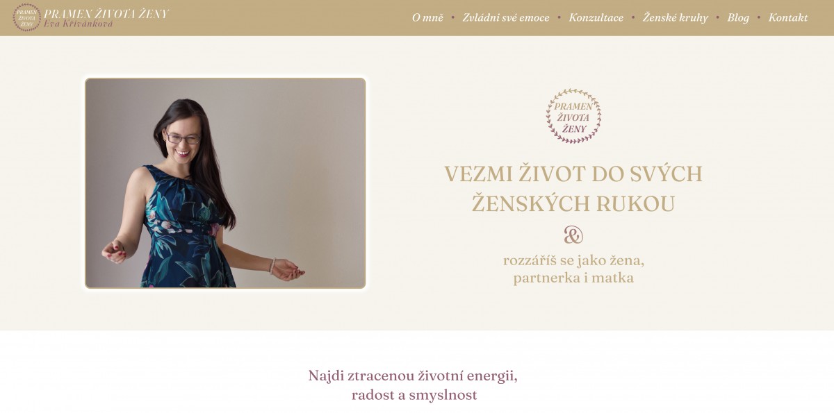 Pramenzivotazeny.cz | redesign webu, nové barvy a fonty, logo, grafické prvky