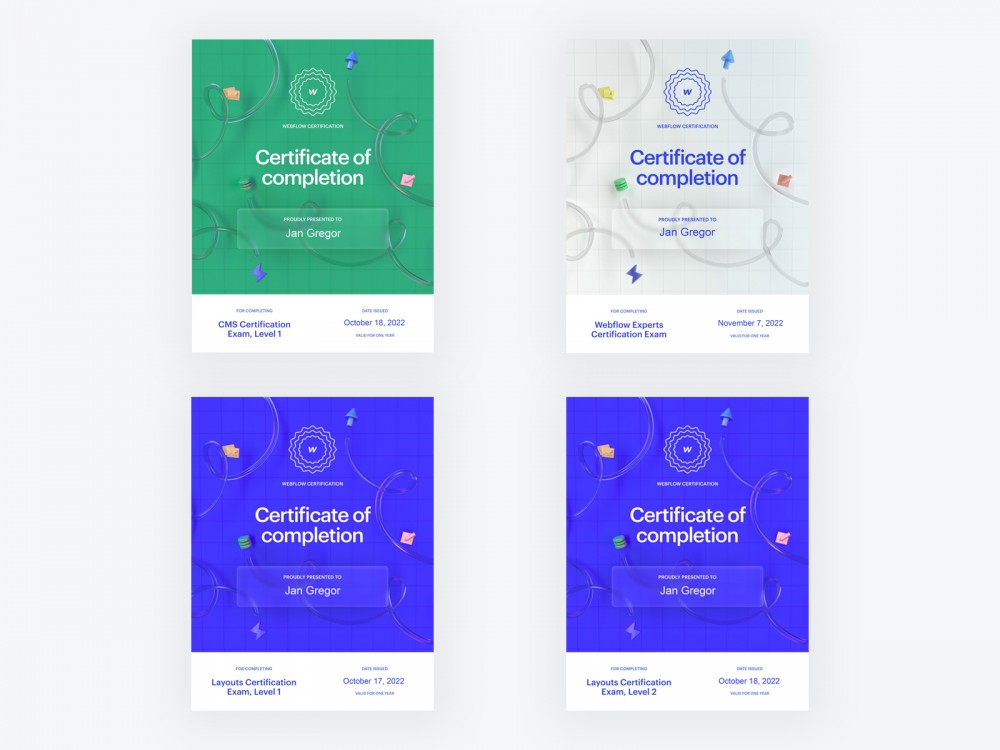 Certifikáty Webflow