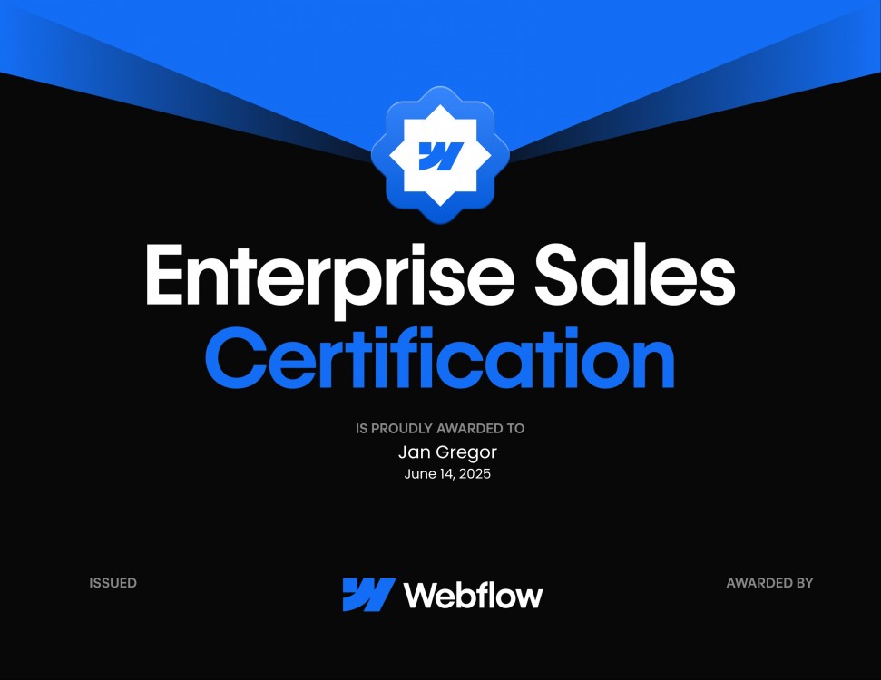 Webflow Enterprise Sales Certification